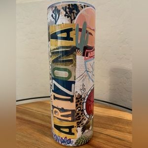 Arizona 20oz Skinny tall insulated tumbler w/straw & straw cleaner included.